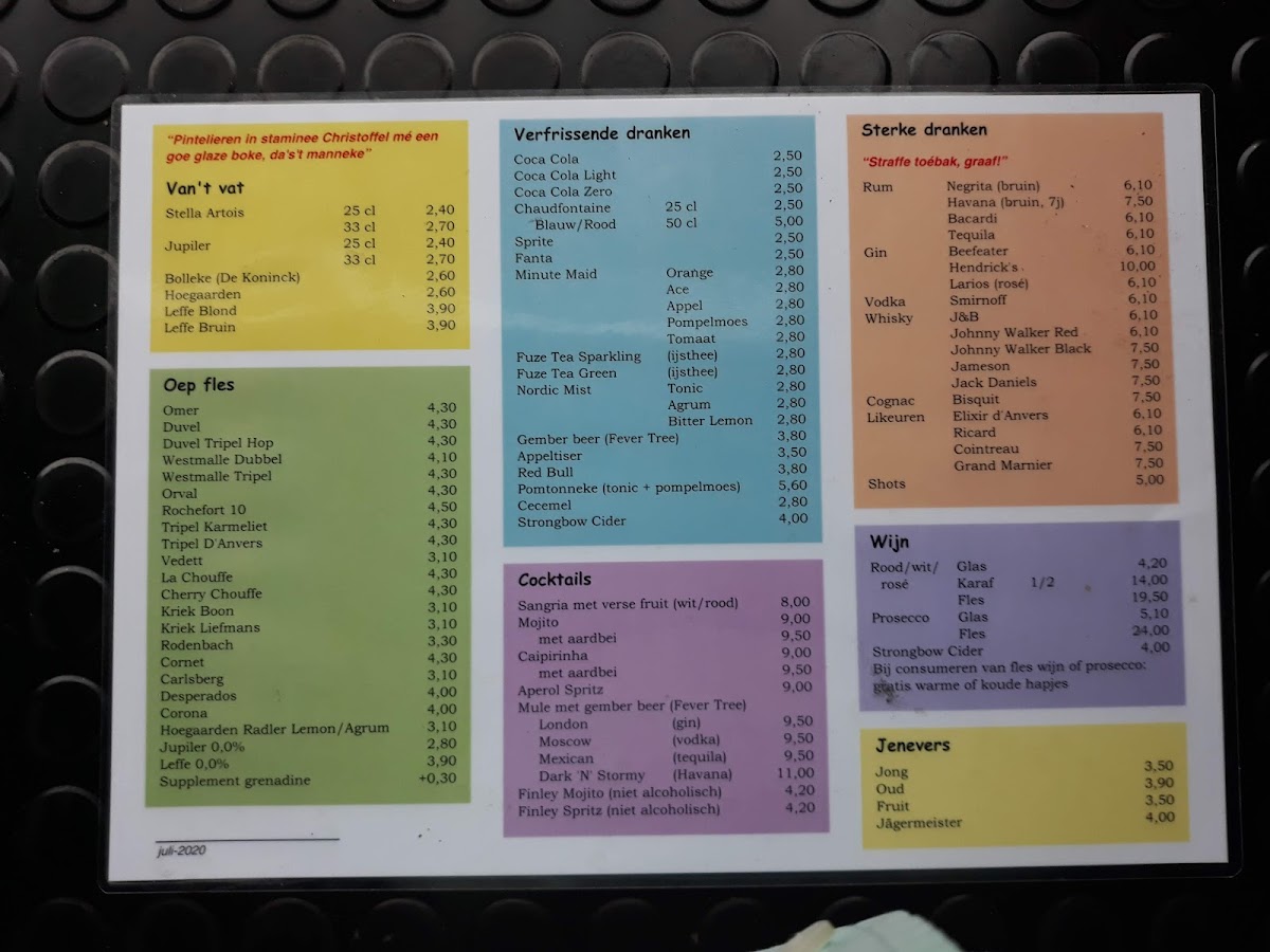 Menu Christoffel-3